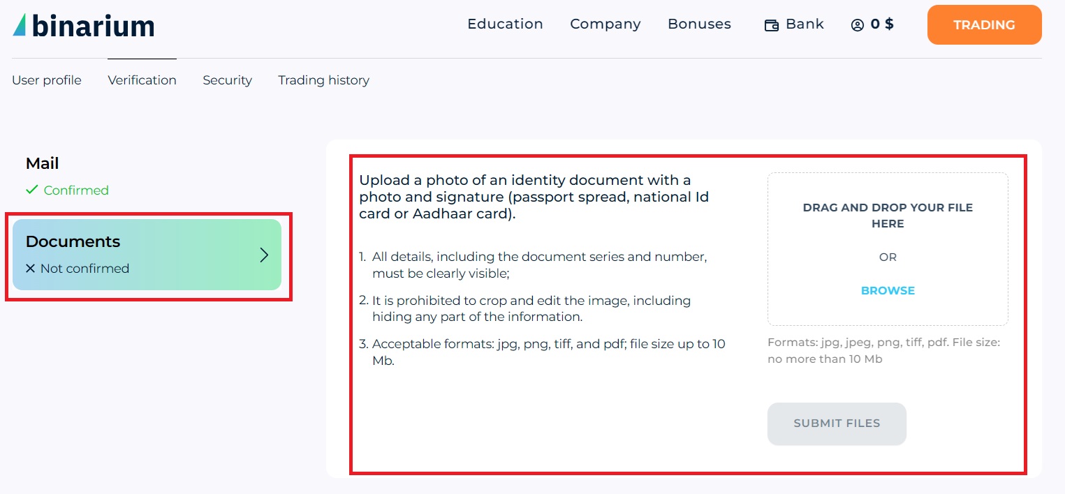 Processo de verificação de conta Binarium 2026: como preencher KYC facilmente
