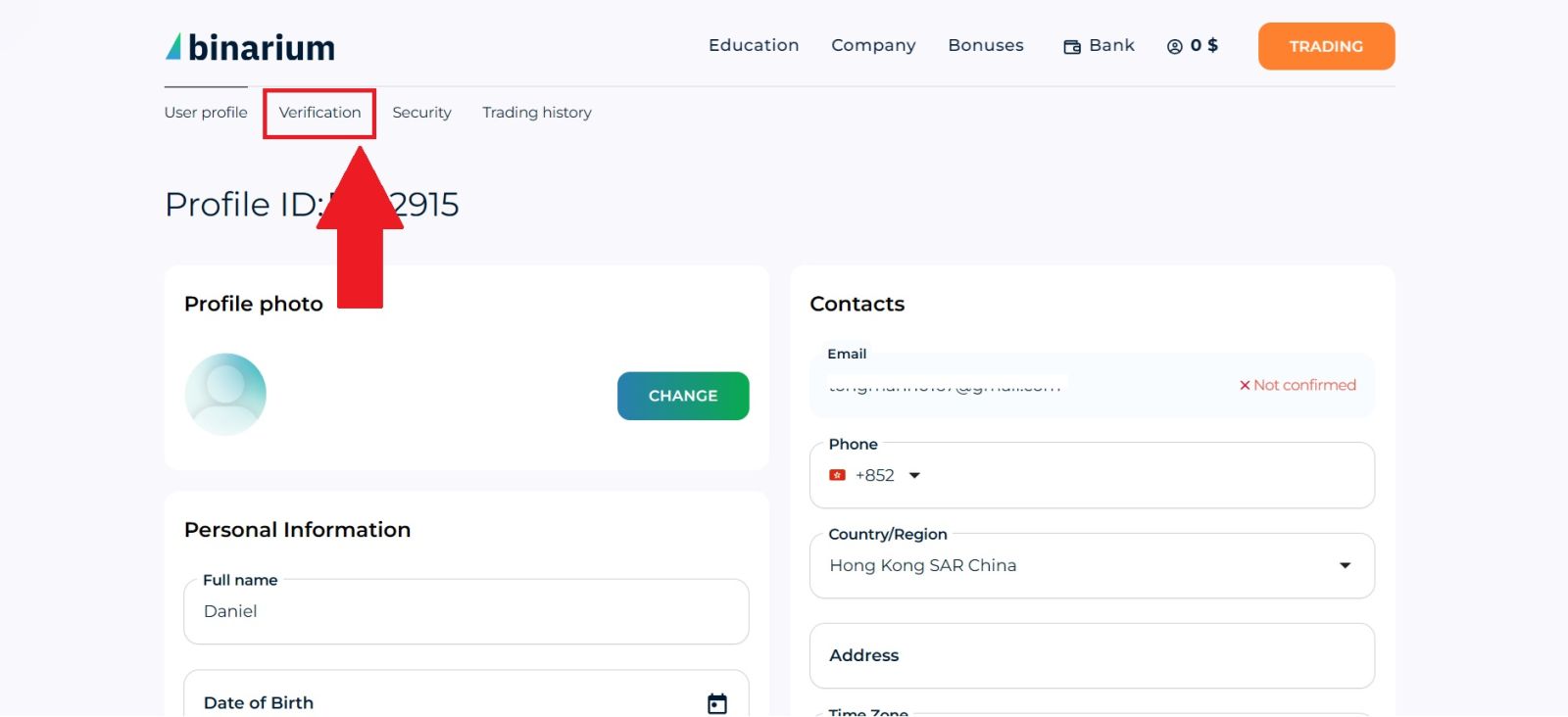 عملية التحقق من حساب Binarium 2026: كيفية إكمال KYC بسهولة